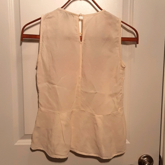 French Connection Peplum Sleeveless Embroidered Blouse, SZ 4 - Picture 2 of 11